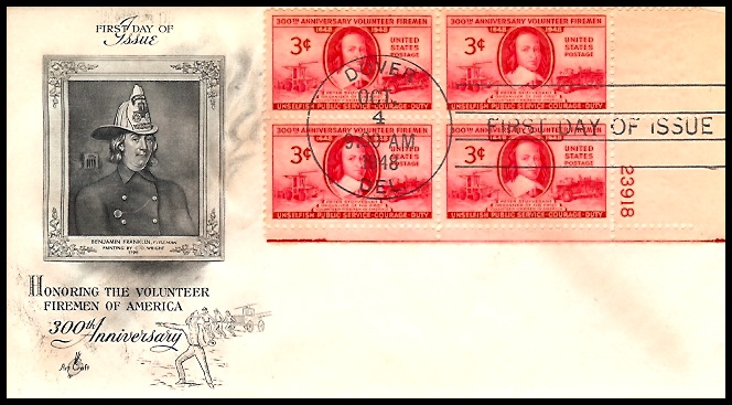 0971 M21 Artcraft; Plate Block of 4, LR #23918 0971 M21 Artcraft; Plate Block of 4, LR #23918