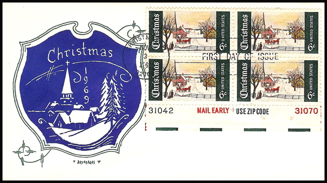 1384 Artopages; Plate Block of 4, #31042/#31070