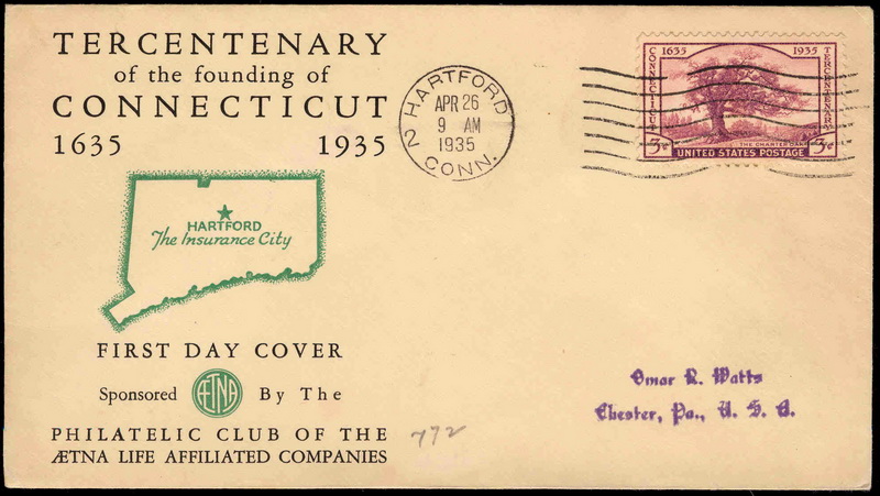 0772 P48 Philatelic Club of The Aetna Life Affiliated Companies; First