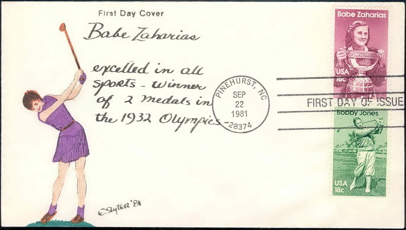 1932 Slyter; Babe Zaharias; Golf; hpd