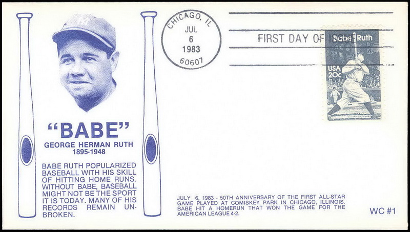 2046 WC102 Babe Ruth, FIRST, FDOI hc 2046 WC102 Babe Ruth, FIRST, FDOI hc