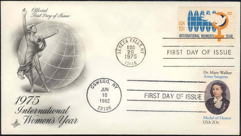 1571 Artcraft International Women's Year; Dual FDOI #2013 Dr. Mary Walker