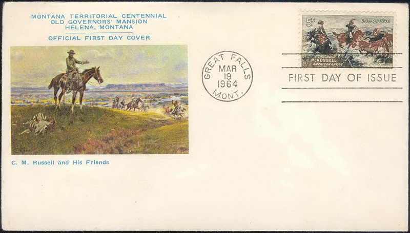1243 M24 Montana Territorial Centennial Commission; First; C. M. Russell