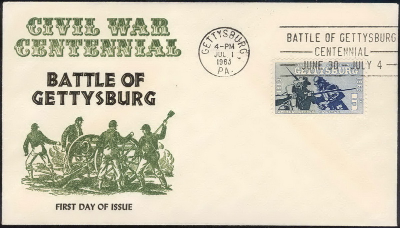 1180 M35 Centennial Covers; thm; UO Gettsburg, PA 4pm SMC; Civil War
