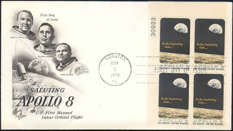 1371 Artcraft; PB4 #30923 UL; Houston, TX Apollo 8 NASA Space