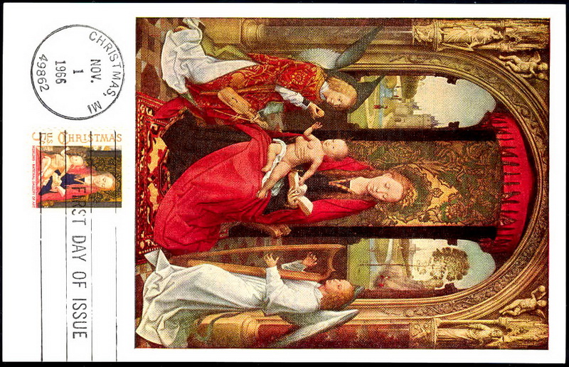 1321 National Gallery of Art; PPC; Madonna and Child with Angels, by Memling