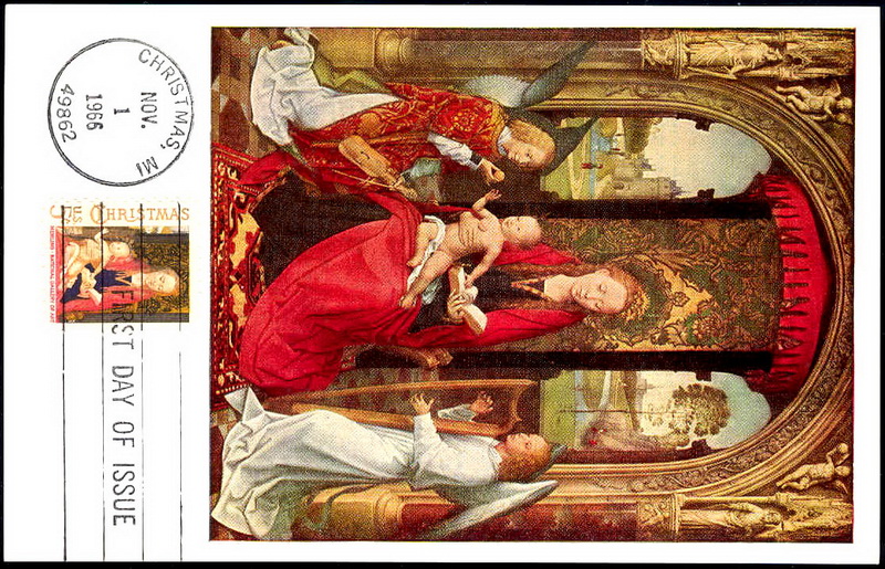 1321 National Gallery of Art; PPC; Madonna and Child with Angels, by Memling