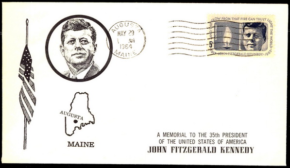 1246 Billerth; First; UO Augusta, ME; MC AM; JFK Kennedy; Cancel is readable