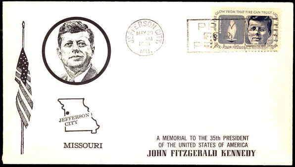1246 Billerth; First; UO Jefferson City, MO; SMC AM; JFK Kennedy; Cancel is readable