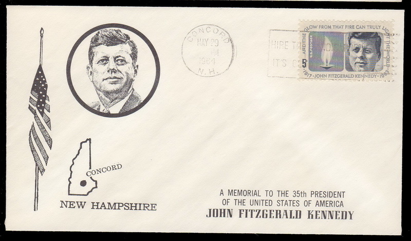 1246 Billerth; First; UO Concord, NH; SMC PM; JFK Kennedy; Cancel is readable