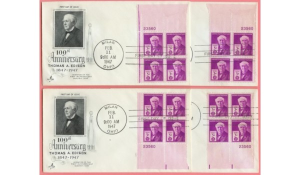 0945 M009 Artcraft, PLATE BLOCKS #23560 FOUR CORNERS (4)