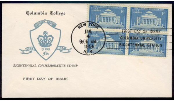 1029 M031 Columbia College Class of 1954, with card insert, First