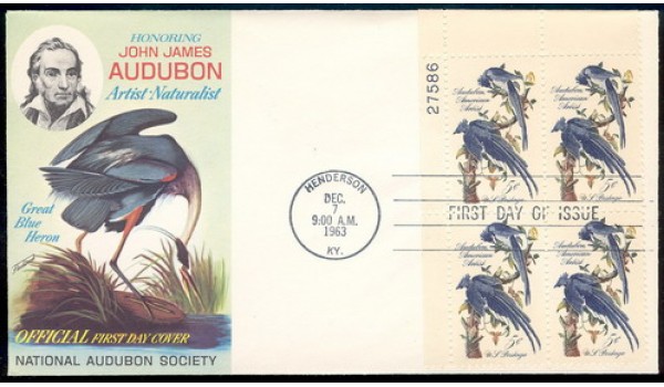 1241 M016 National Audubon Society; Plate Block of 4 - 27586 UL