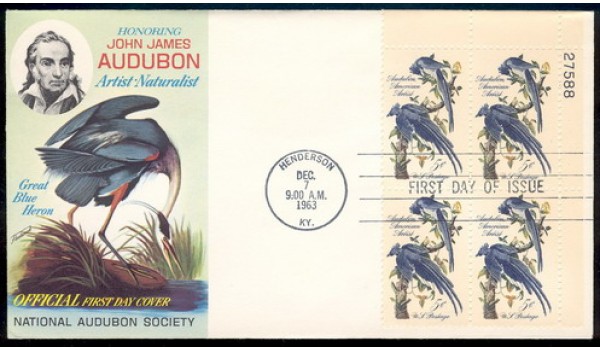 1241 M016 National Audubon Society; Plate Block of 4 - 27588 UR