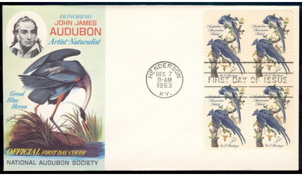 1241 M016 National Audubon Society; Block of 4