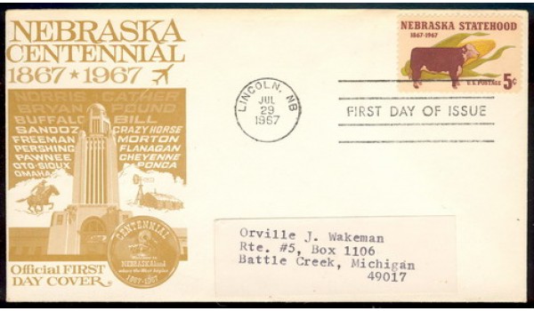 1328 M029 Nebraska Centennial Commission, First, la