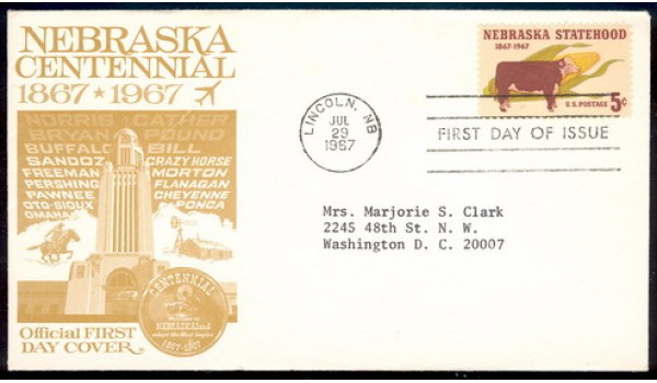 1328 M029 Nebraska Centennial Commission, First, ta