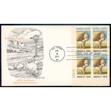 1423 Bazaar, First, Plate Block of 4