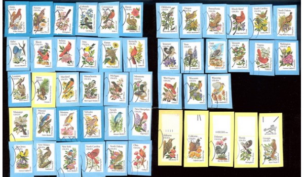 2002A 1982 Birds & Flowers, Used Set On Paper (50) 2002A 1982 Birds & Flowers, Used Set On Paper (50)