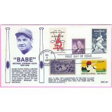 2046 WC107 Babe Ruth, FIRST, Combo #855, 937, 1263, 1381, ONE MADE 2046 WC107 Babe Ruth, FIRST, Combo #855, 937, 1263, 1381, ONE MADE