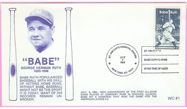 2046 WC121 Babe Ruth, FIRST, UO NY, NY St. Vincent's Hospital St
