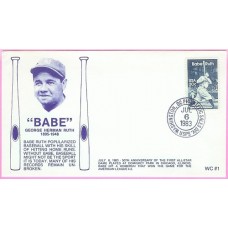 2046 WC111 Babe Ruth, FIRST, UO Washington, DC Philatelic Sales 2046 WC111 Babe Ruth, FIRST, UO Washington, DC Philatelic Sales