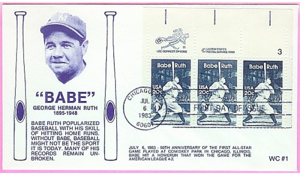 2046 WC104 Babe Ruth, FIRST, Combo ZCS Singles