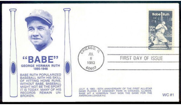 2046 WC102 Babe Ruth, FIRST, FDOI hc