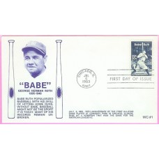 2046 WC101 Babe Ruth, FIRST, FDOI mc 2046 WC101 Babe Ruth, FIRST, FDOI mc