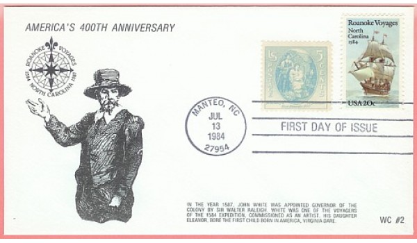 2093 WC211 Roanoke Voyages, Combo #796 Virginia Dare (22 made)