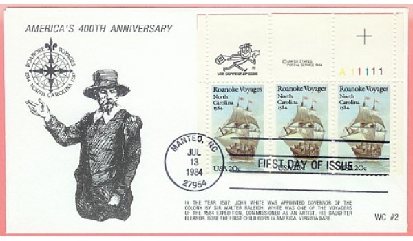 2093 WC206 Roanoke Voyages, FDOI, CZP Singles (10 Made)