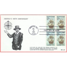 2093 WC204 Roanoke Voyages, FDOI Block of 4 2093 WC204 Roanoke Voyages, FDOI Block of 4