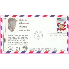 2097 WC303 Roberto Clemente, Airmail Envelope (25) 2097 WC303 Roberto Clemente, Airmail Envelope (25)