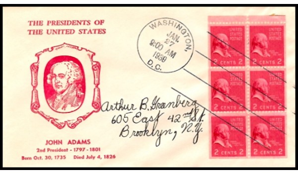 0804b P11 Hux Cut; Booklet Pane of 6