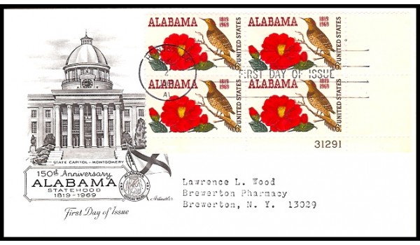 1375 M8 Artmaster; Plate Block of 4, LR #31291