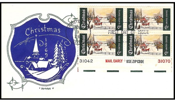 1384 Artopages; Plate Block of 4, #31042/#31070