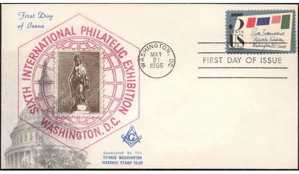 1310 M19 George Washington Masonic Stamp Club