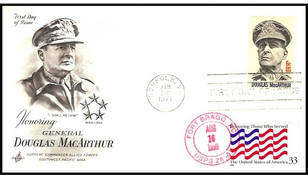 1424 Artcraft; Dual First Day #3331 UO Fort Bragg, NC