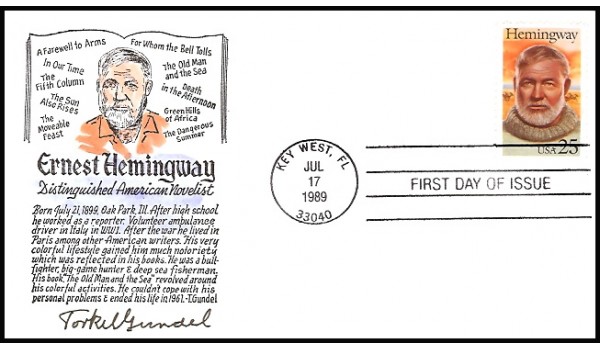 2418 Torkel Gundel; hpd; Signed by Gundel; Ernest Hemingway