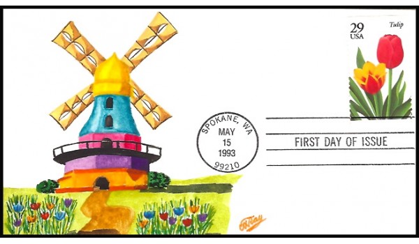 2762 Cullen Ray; hdn hpd; Tulip Flower, Windmill