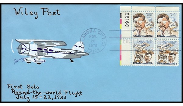 C096a Ginny's Stamps; hdn hpd; Plate Block of 4, UL #39198