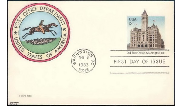 UX099 Kribbs Kover; hpd; 43 made; Old Post Office, Washington, DC