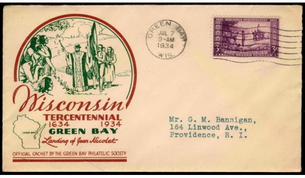 0739 P22b Green Bay Philatelic Society; First; With Joannes Bros. Co. Advertising