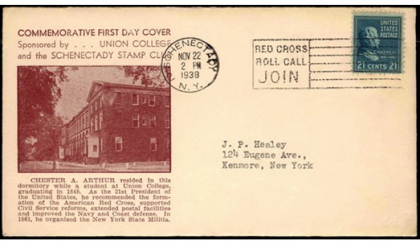 0826 P33 Union College - Schenectady Stamp Club; First