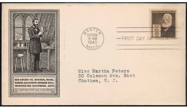 0893 M89 Bell Telephone Stamp Club of New England