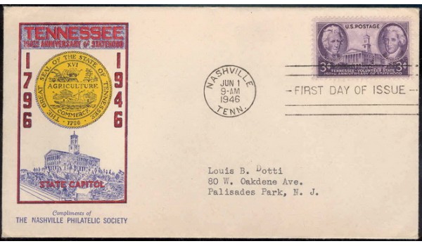 0941 M20 Nashville Philatelic Society; First; with enclosure