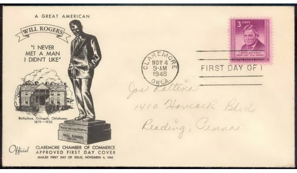 0975 M39 Claremore, OK Chamber of Commerce; First; with enclosure