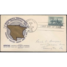 0981 M9 Minnesota Territorial Centennial & Twin City Philatelic Society; First 0981 M9 Minnesota Territorial Centennial & Twin City Philatelic Society; First