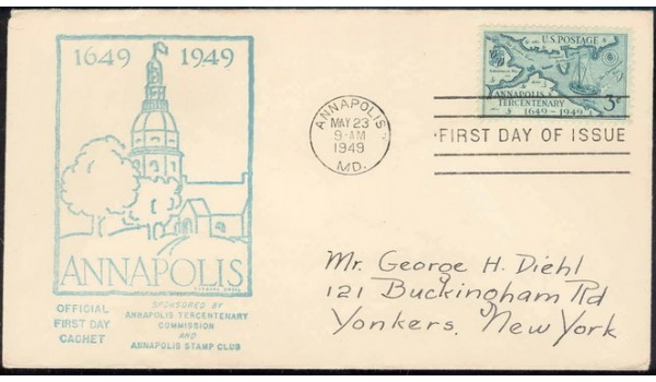 0984 NIM Annapolis Tercentenary Committee & Annapolis Stamp Club; First