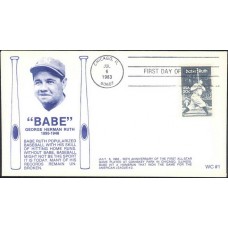 2046 WC102 Babe Ruth, FIRST, FDOI hc 2046 WC102 Babe Ruth, FIRST, FDOI hc